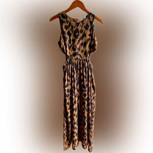 Animal print dress with open sides